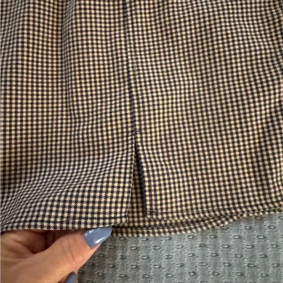 Urban Outfitters High-Waist Tan Houndstooth Mini Skirt-Size Medium - Picture 4 of 7